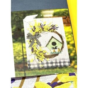 Style Selections flowers wreath  bird House garden Flag Size 12.5"X18"
